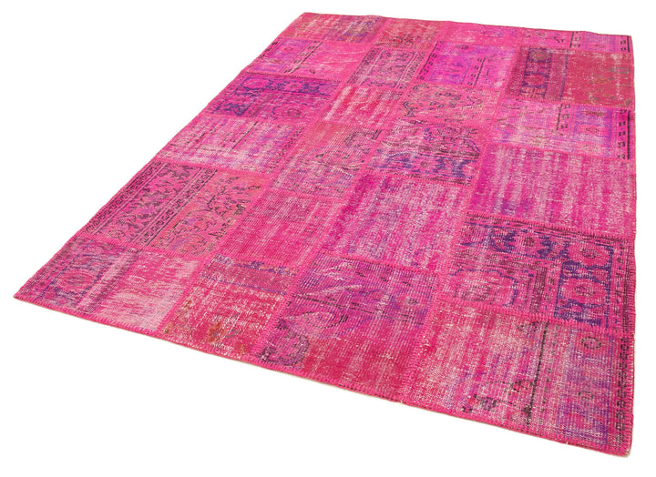 6x8 Pink Patchwork Rug - 31982