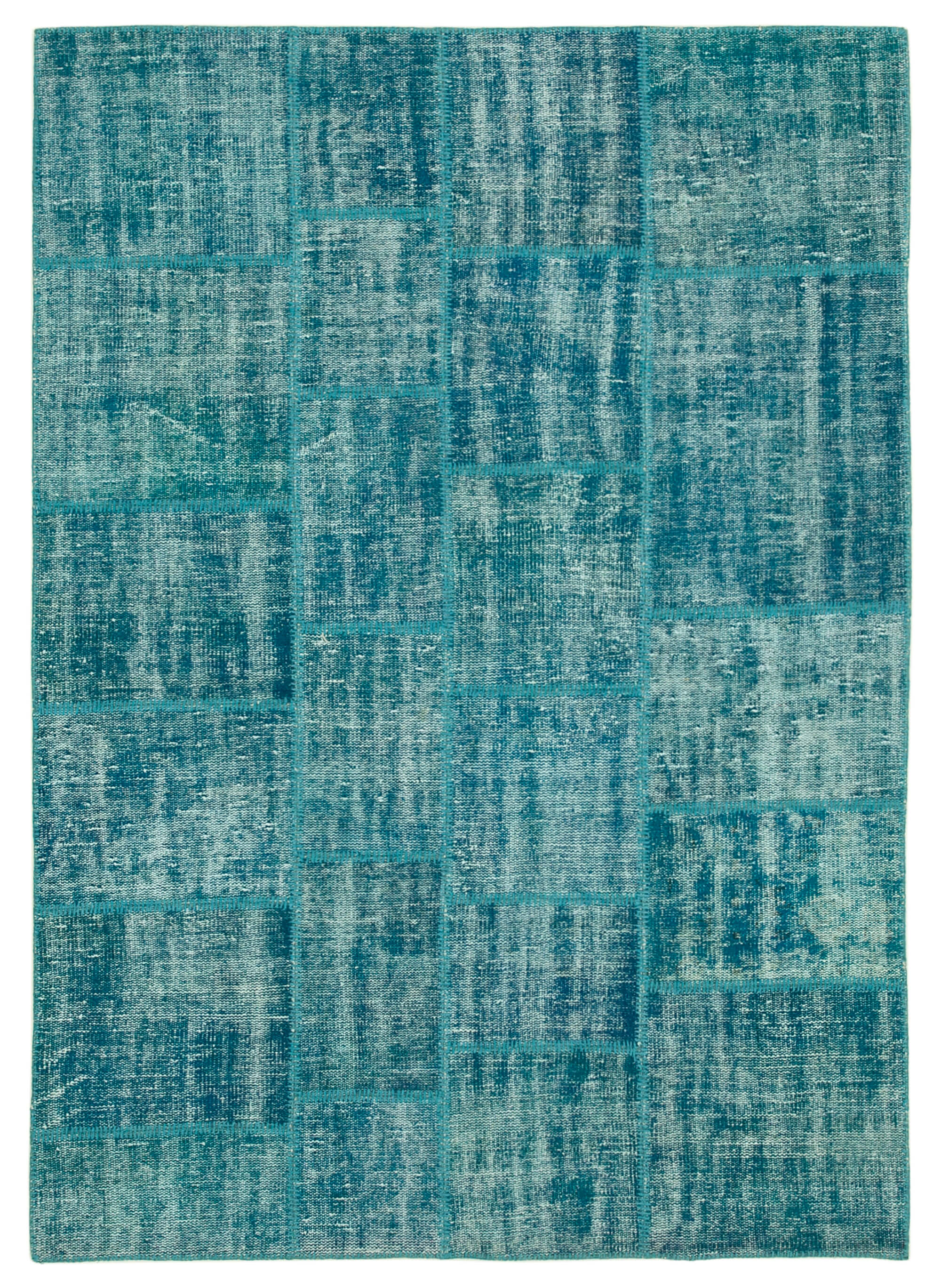 6x8 Turquoise Turkish Patchwork Rug - 31987