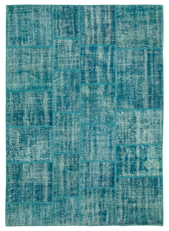 6x8 Turquoise Patchwork Rug - 31987