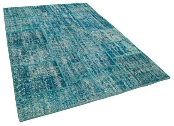 6x8 Turquoise Patchwork Rug - 31987