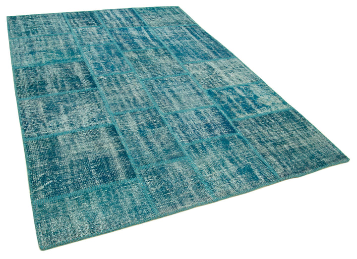 6x8 Turquoise Patchwork Rug - 31987