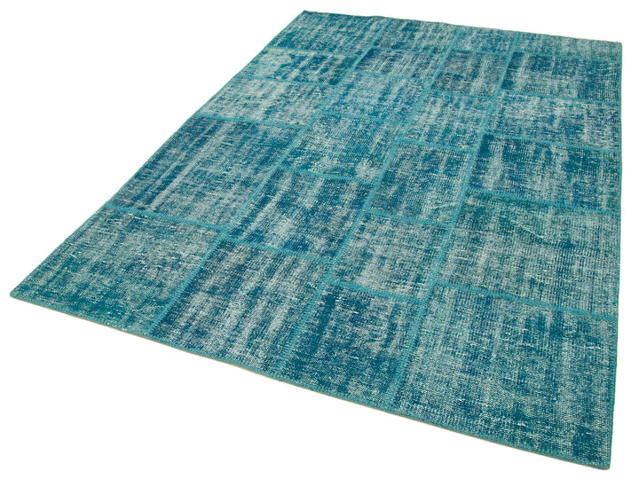 6x8 Turquoise Patchwork Rug - 31987