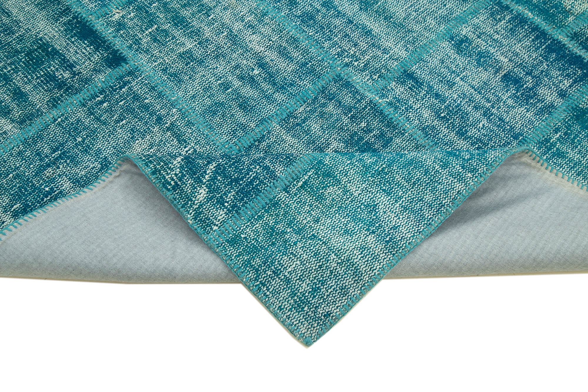 6x8 Turquoise Turkish Patchwork Rug - 31987