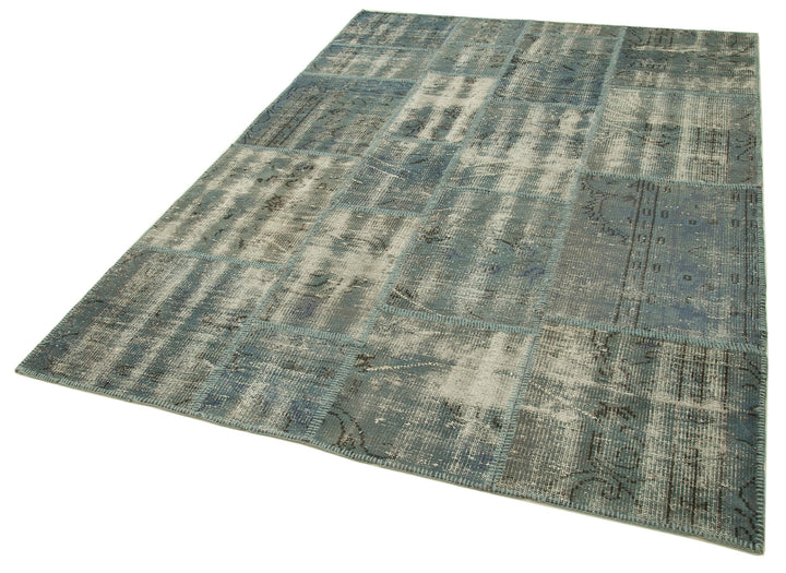 6x8 Blue Patchwork Rug - 32003