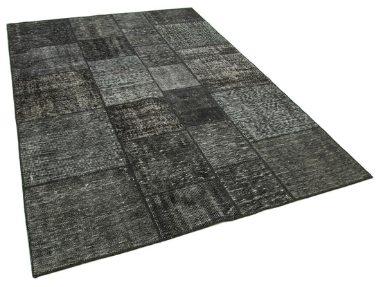 6x8 Black Patchwork Rug - 32005