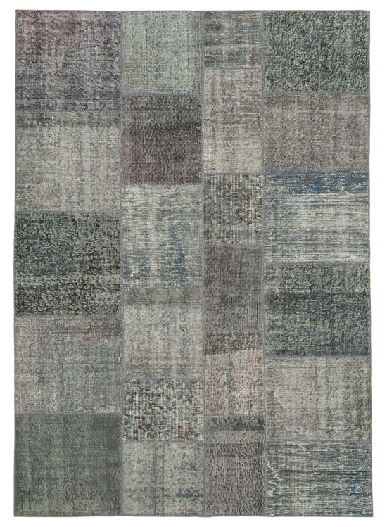 6x8 Grey Patchwork Rug - 32025