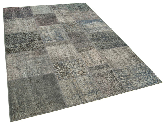 6x8 Grey Patchwork Rug - 32025