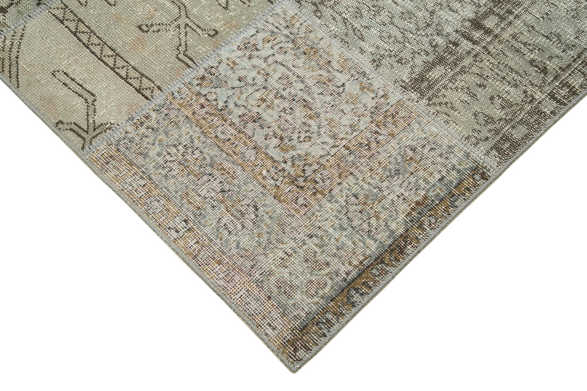 6x8 Grey Turkish Patchwork Rug  - 32043