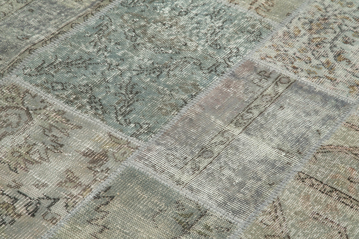 6x8 Grey Turkish Patchwork Rug  - 32043