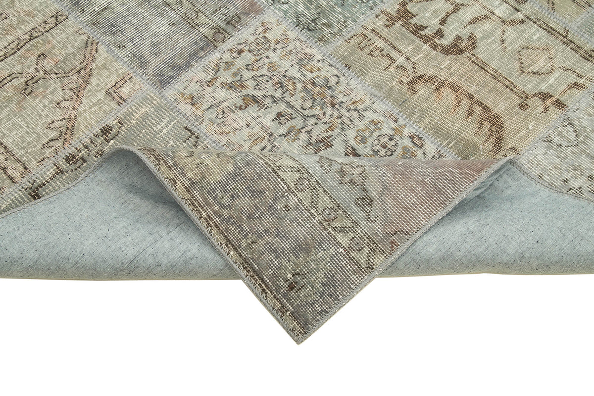 6x8 Grey Turkish Patchwork Rug  - 32043