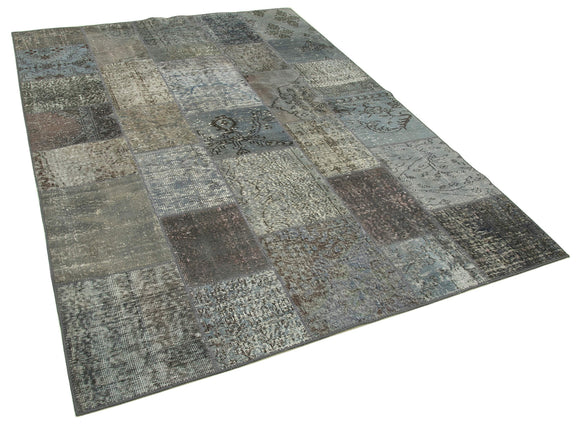 6x8 Grey Patchwork Rug - 32046