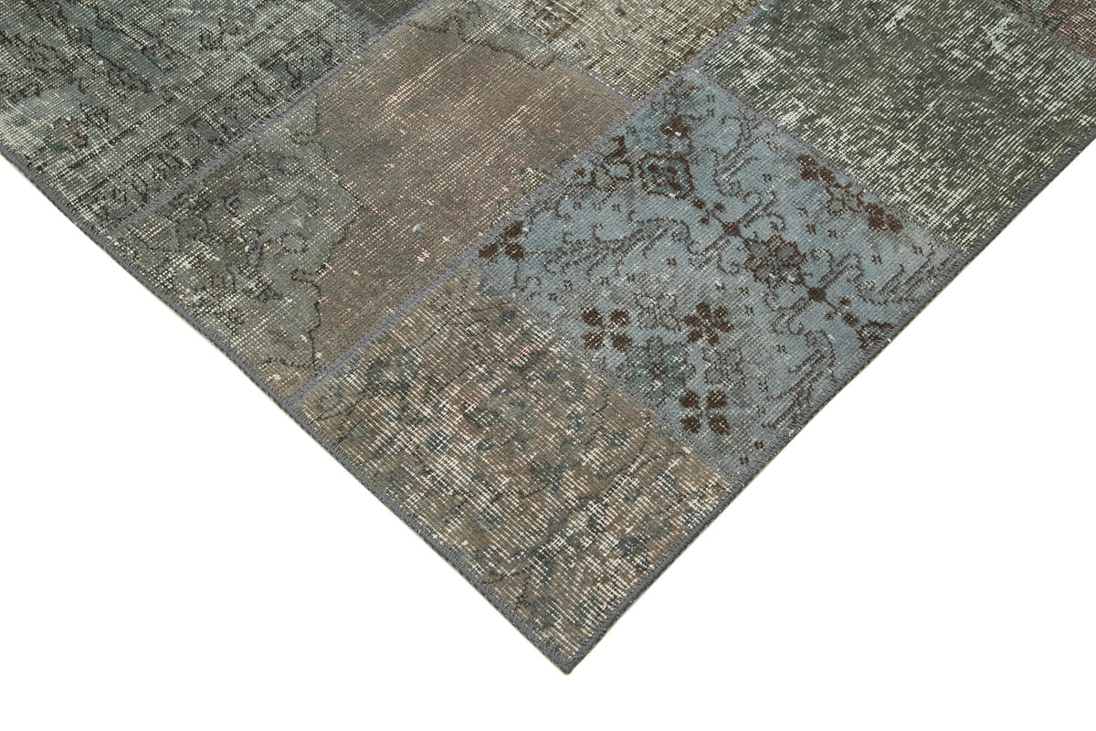 6x8 Grey Turkish Patchwork Rug - 32046