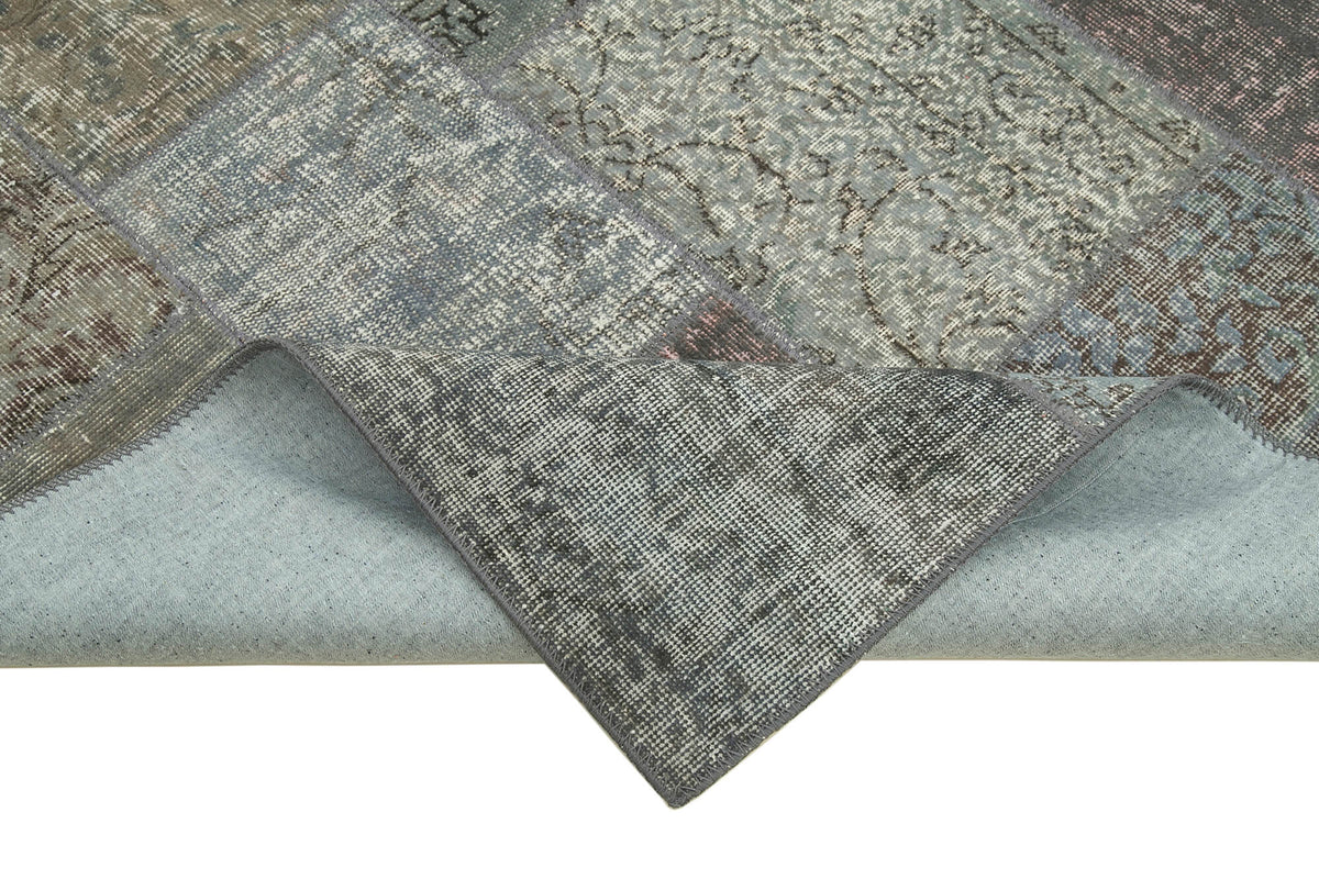 6x8 Grey Turkish Patchwork Rug - 32046