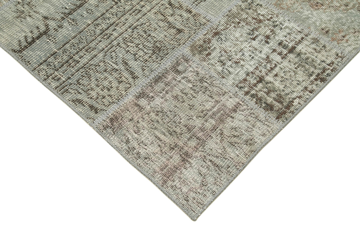 5x8 Grey Turkish Patchwork Rug - 32053
