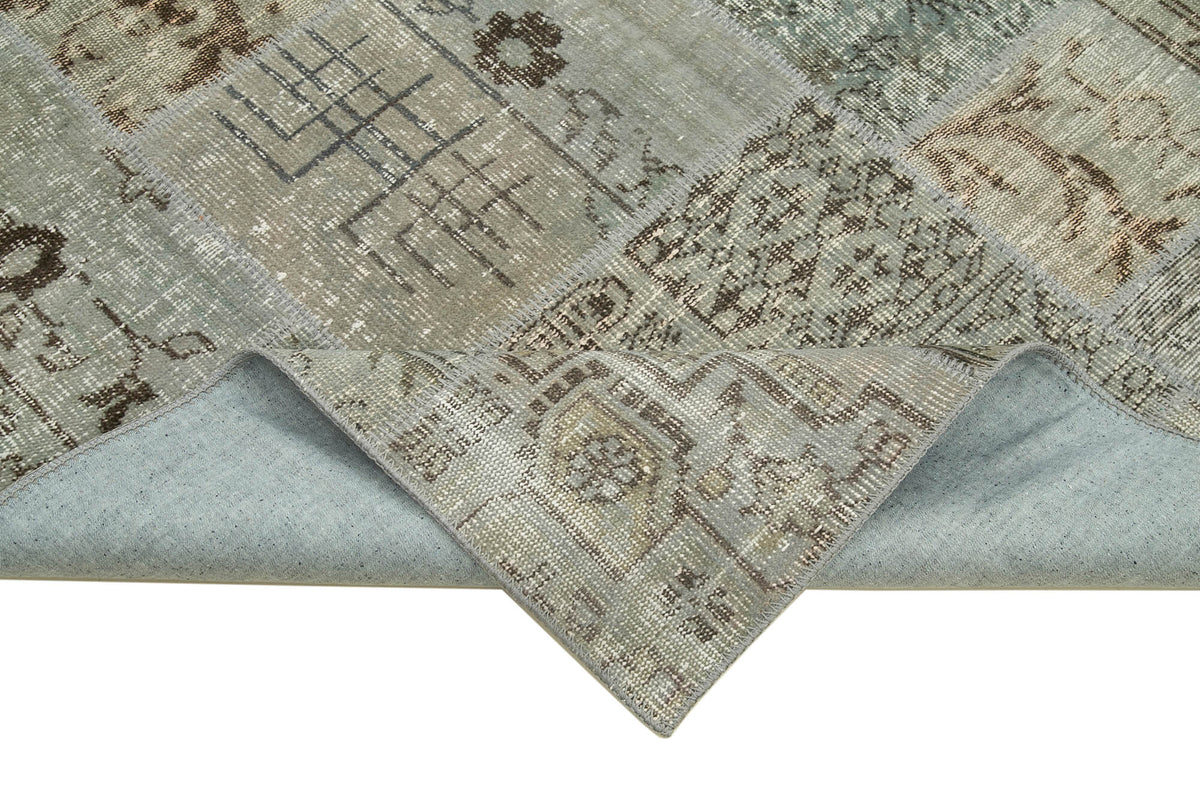5x8 Grey Turkish Patchwork Rug - 32053