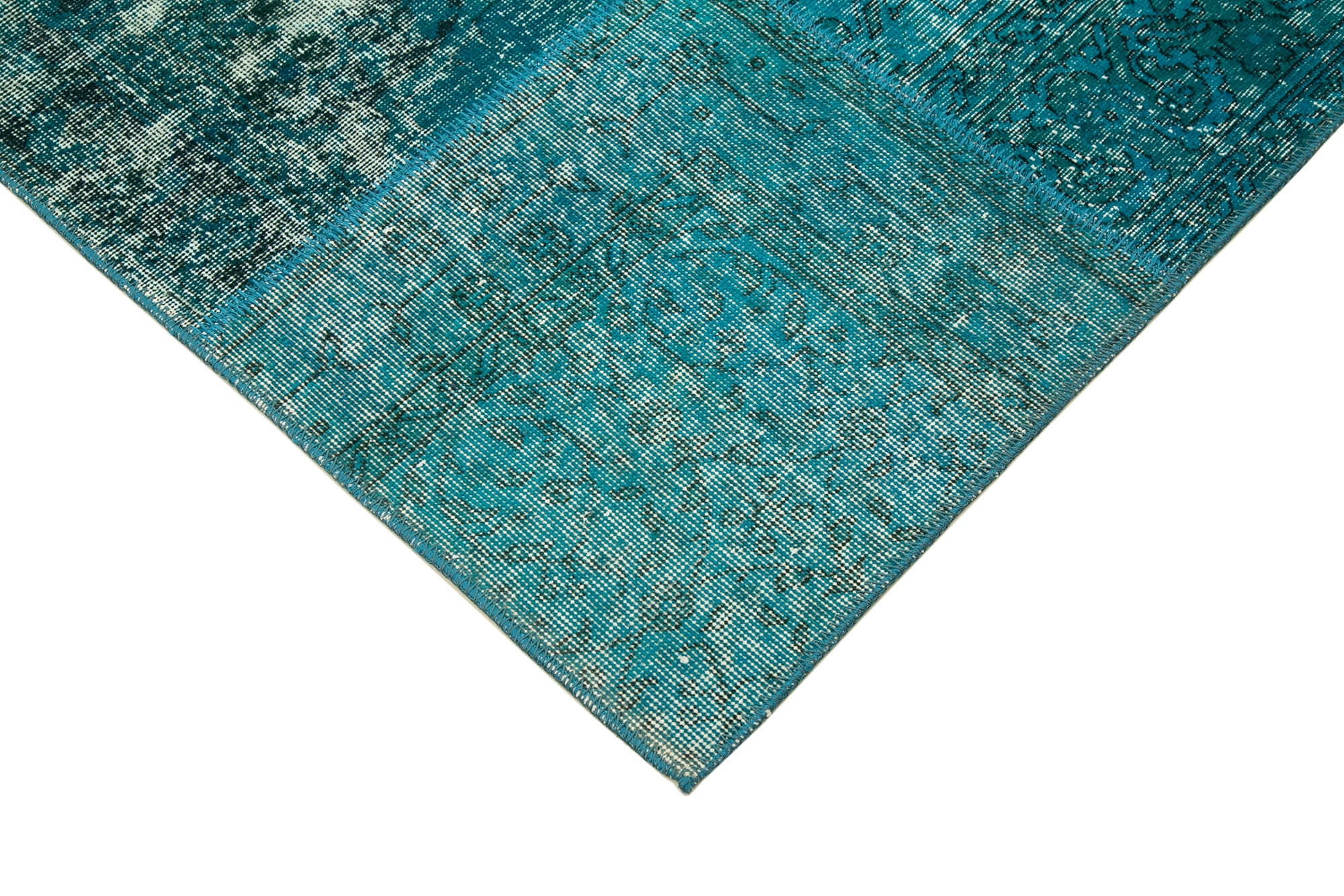 6x8 Turquoise Turkish Patchwork Rug - 32067