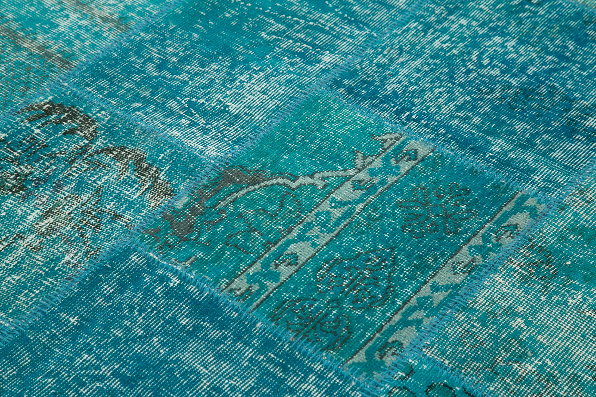 6x8 Turquoise Turkish Patchwork Rug - 32067