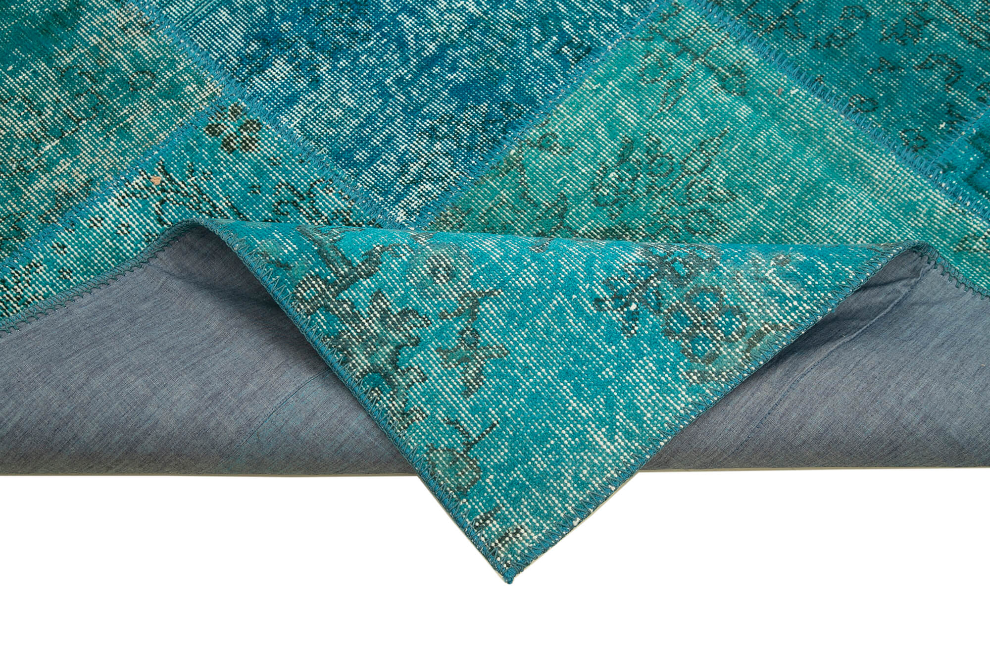 6x8 Turquoise Turkish Patchwork Rug - 32067