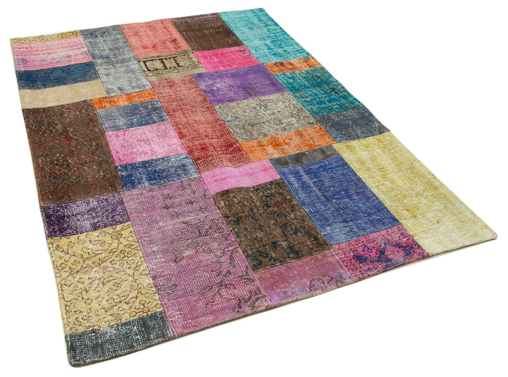 Small Multicolour Rug 5x7 Multicolor Patchwork Rug - 32110