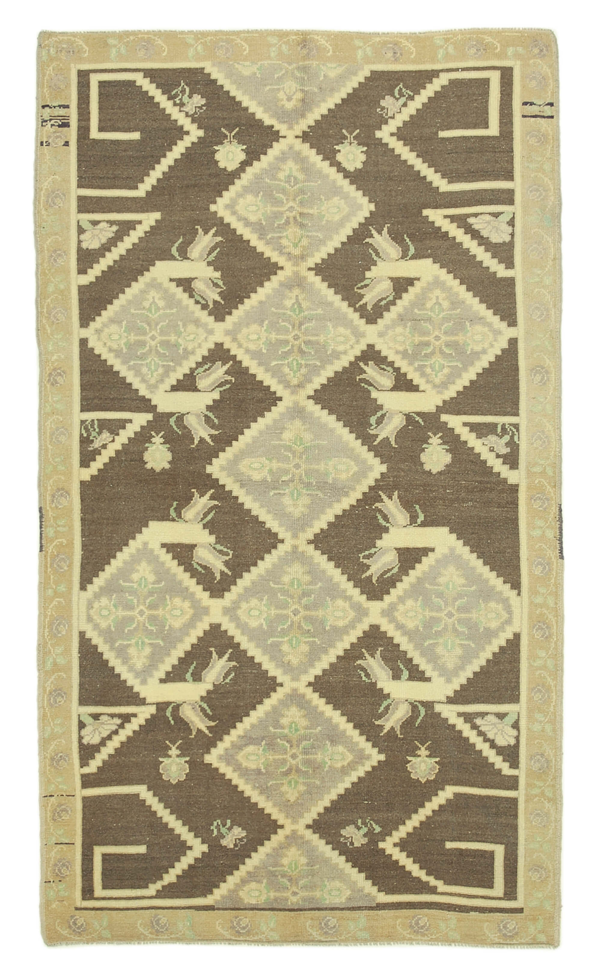 5x8 Beige Vintage Anatolian Rug - 32127