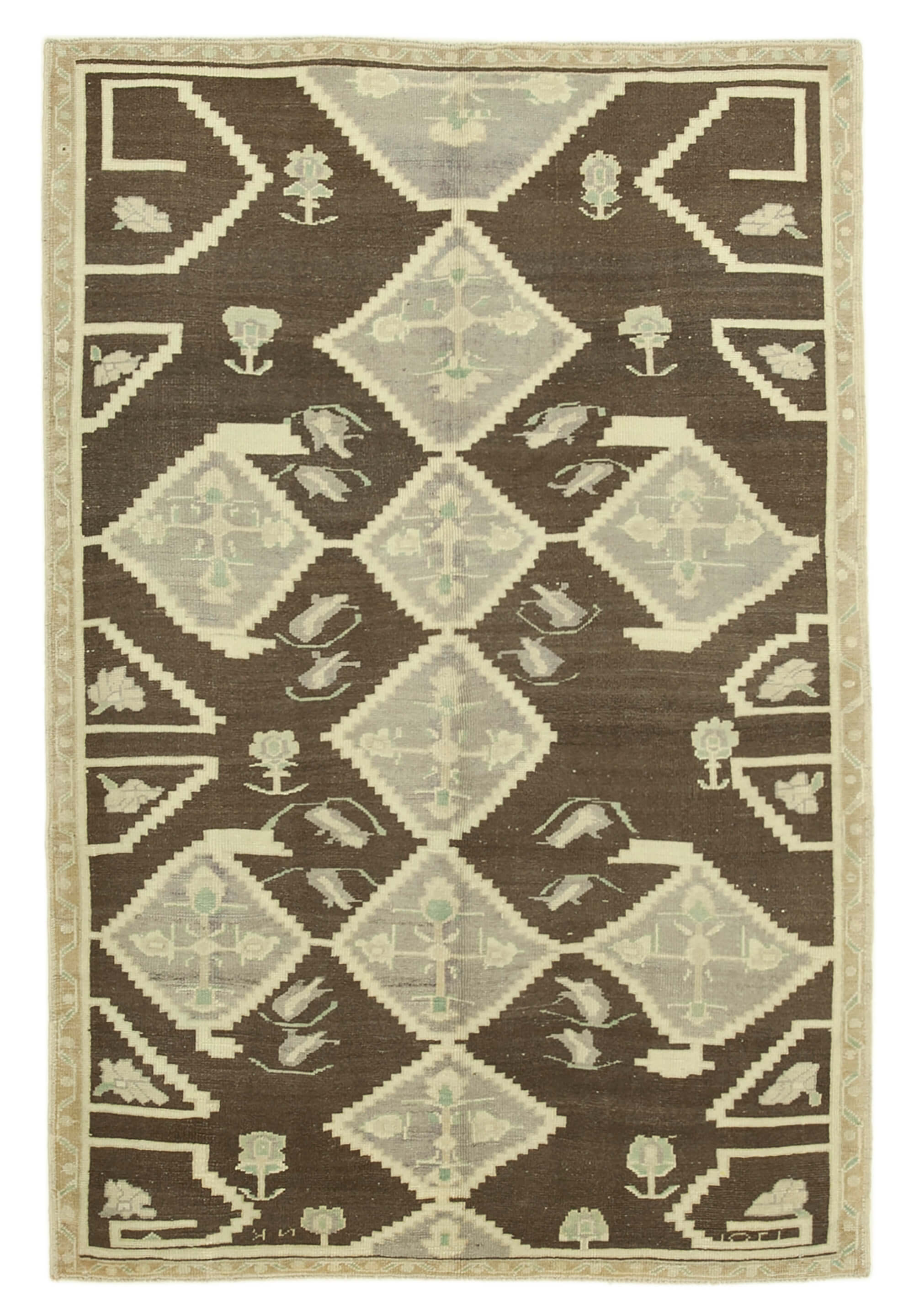 5x7 Beige Vintage Anatolian Rug - 32161