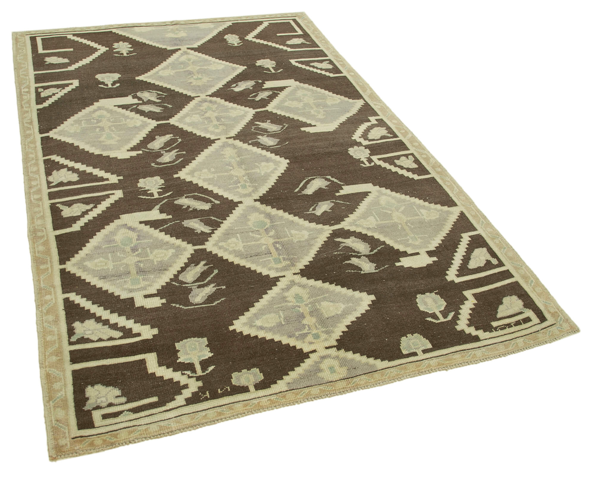 5x7 Beige Vintage Anatolian Rug - 32161