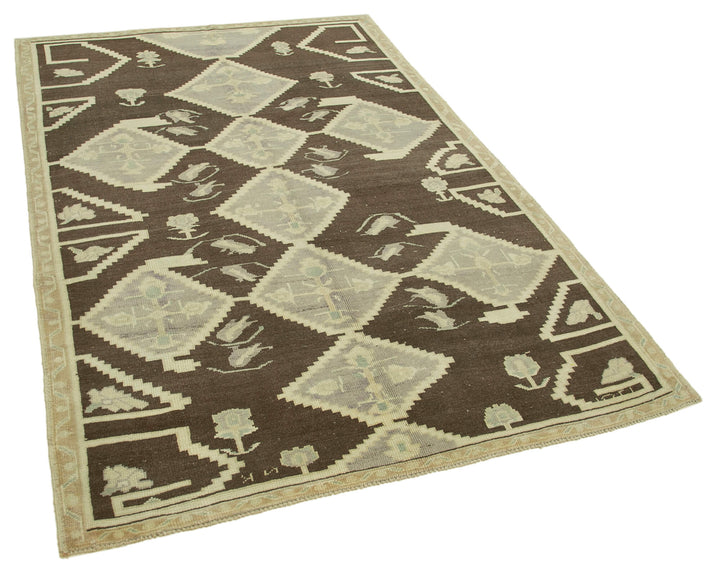 5x7 Beige Vintage Anatolian Rug - 32161