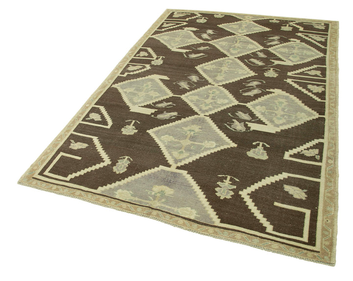 5x7 Beige Vintage Anatolian Rug - 32161