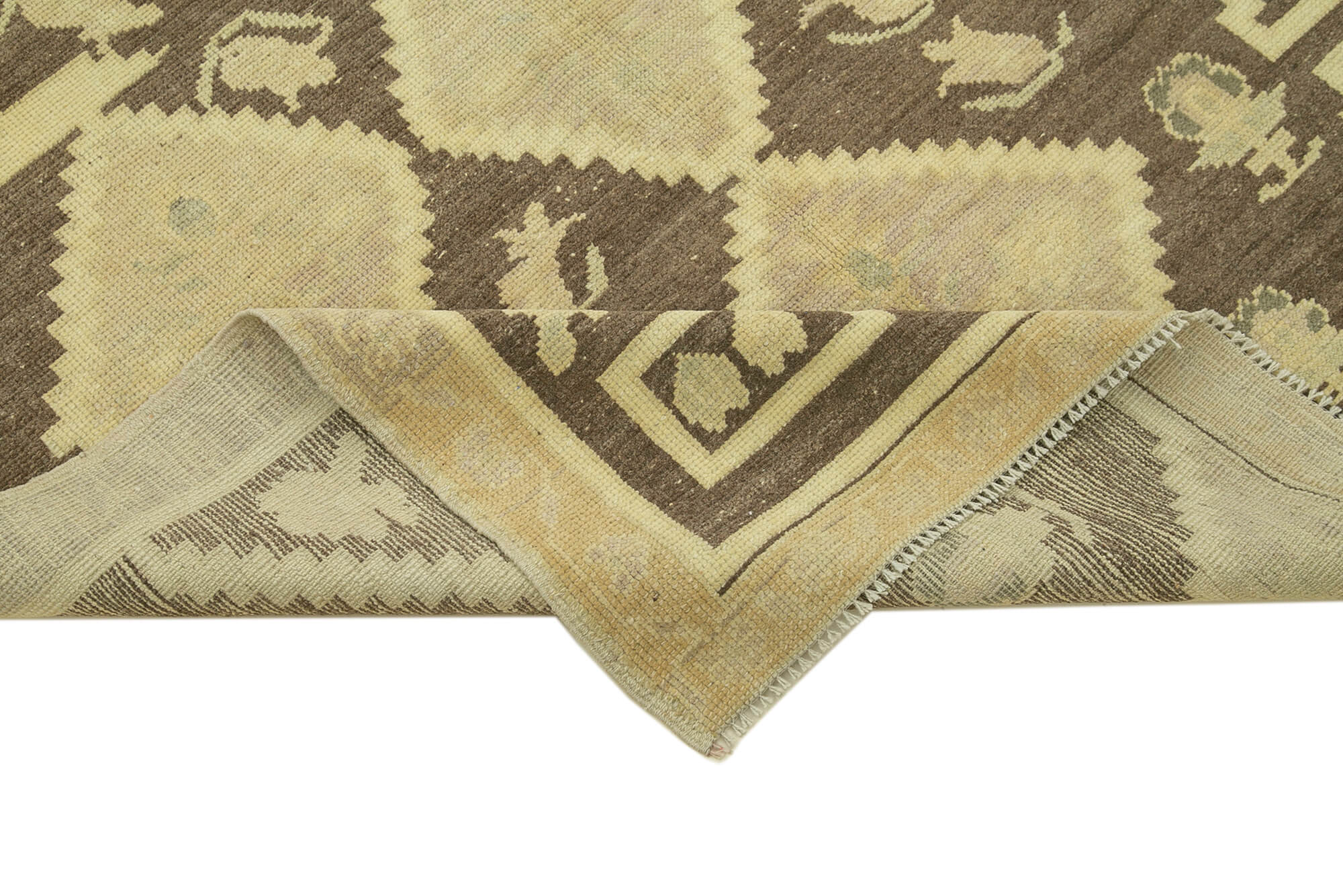 4x7 Beige Vintage Turkish Wool Rug - 32182