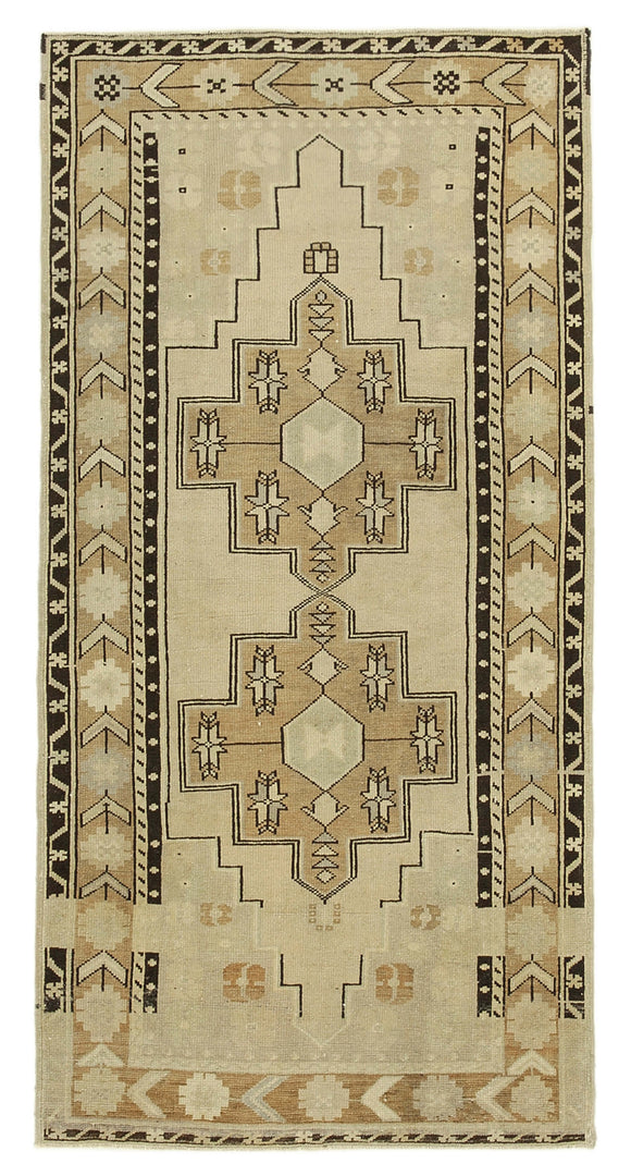 4x7 Beige Vintage Anatolian Rug - 32219