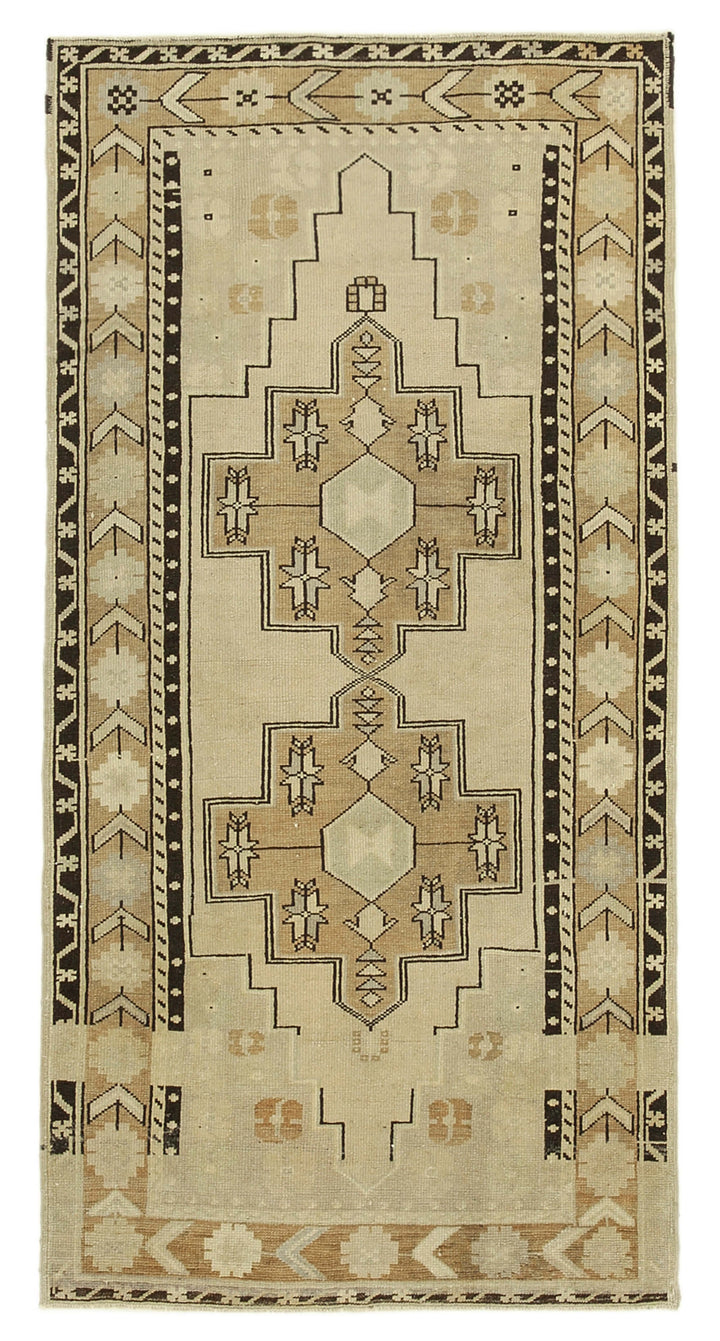 4x7 Beige Vintage Anatolian Rug - 32219