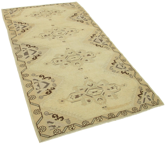 4x7 Beige Vintage Anatolian Rug - 32264