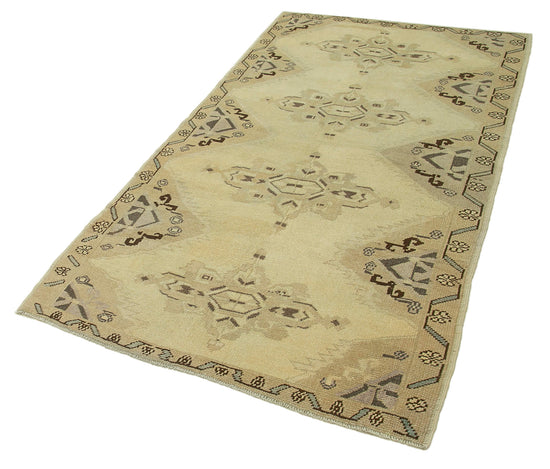 4x7 Beige Vintage Anatolian Rug - 32264
