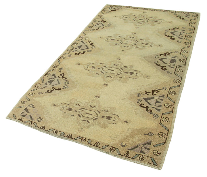 4x7 Beige Vintage Anatolian Rug - 32264