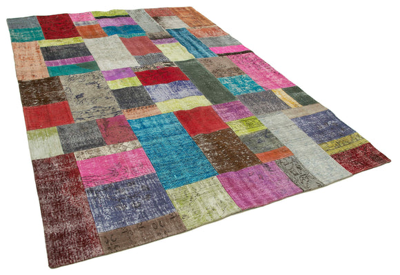 7x10 Multicolor Patchwork Rug - 32282