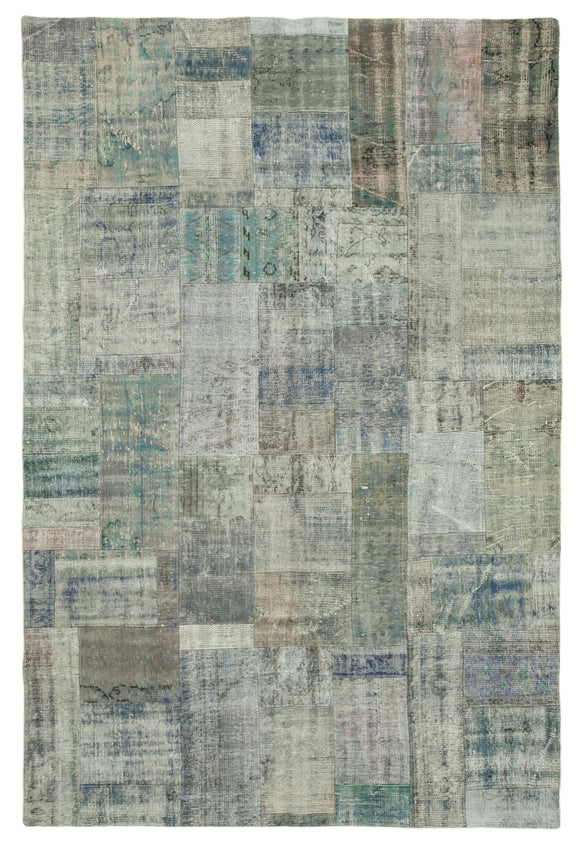 7x10 Grey Patchwork Rug - 32289