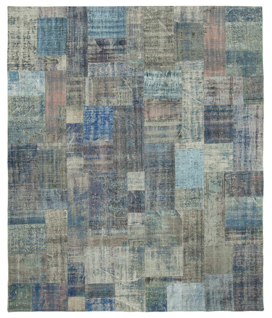 8x10 Blue Patchwork Rug - 32298