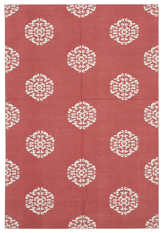 6x9 Red Dhurrie Rug - 32349