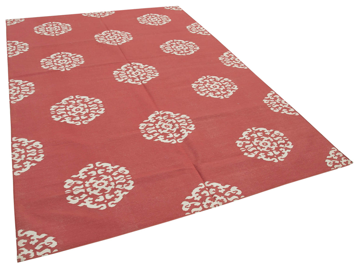 6x9 Red Dhurrie Rug - 32349