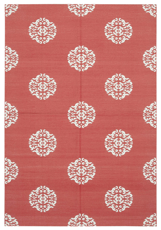 6x9 Red Dhurrie Rug - 32353