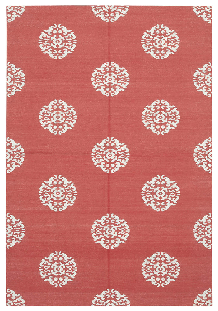 6x9 Red Dhurrie Rug - 32353