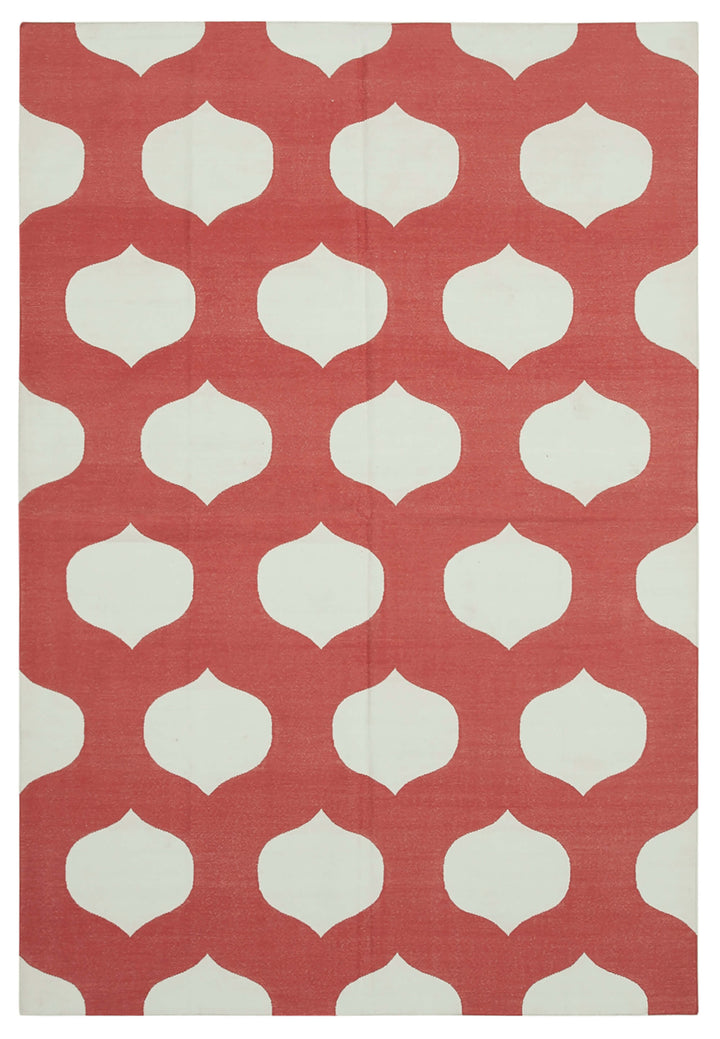 6x9 Red Dhurrie Rug - 32358