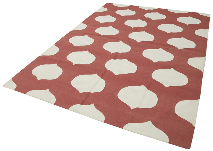 6x9 Red Dhurrie Rug - 32358