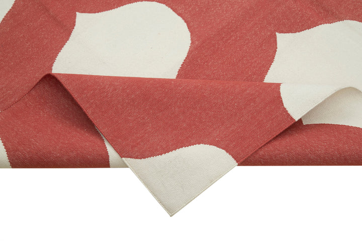 6x9 Red Dhurrie Rug - 32358