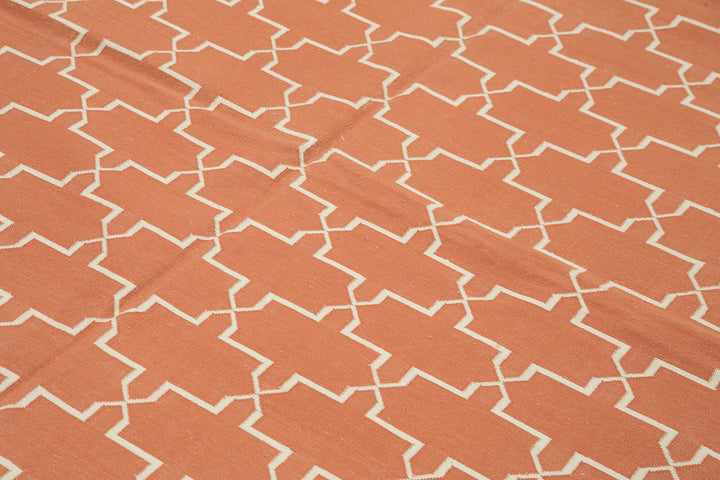 6x9 Orange Dhurrie Rug - 32362