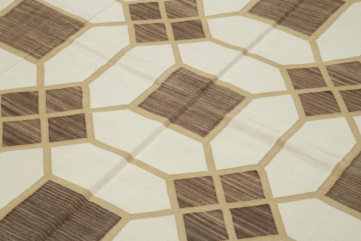 6x9 Brown Dhurrie Rug - 32363