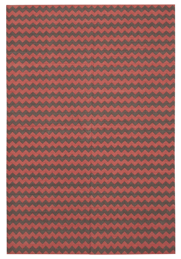 6x9 Red Dhurrie Rug - 32364