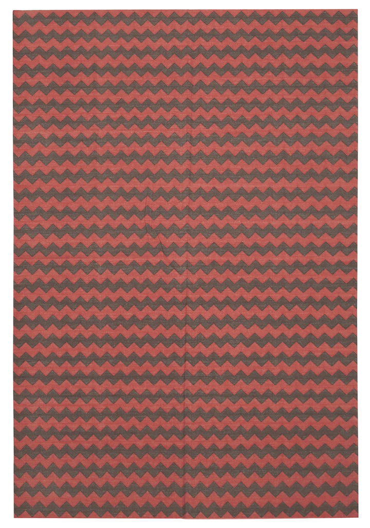6x9 Red Dhurrie Rug - 32364