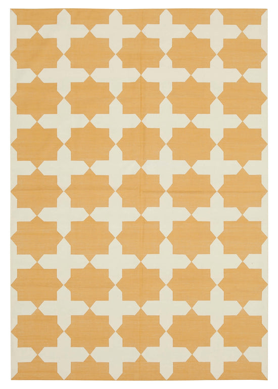 6x9 Yellow Dhurrie Rug - 32368