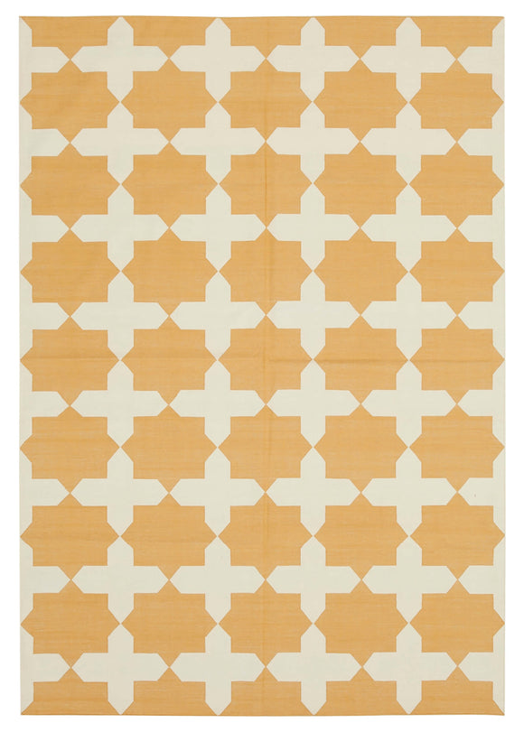 6x9 Yellow Dhurrie Rug - 32368